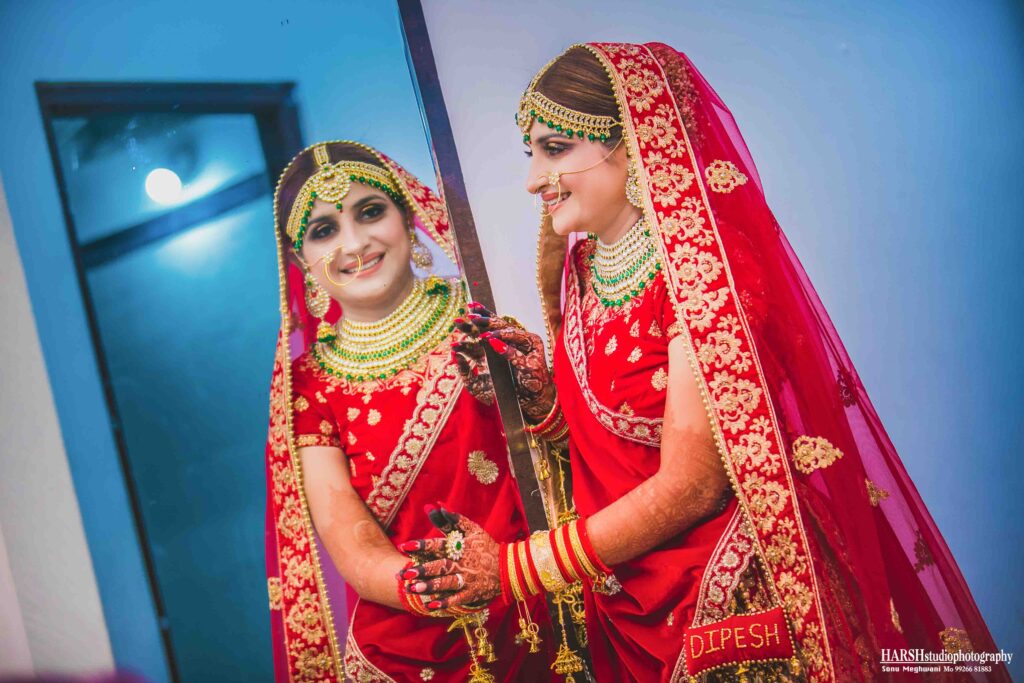 Beautiful bride photographed by the best wedding photographer in Ujjain at a top photo studio in Ujjain.