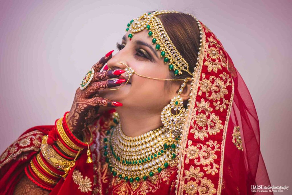 Stunning bridal portrait during a Ujjain photoshoot by the best photographer in Ujjain | Harsh Studio Photography