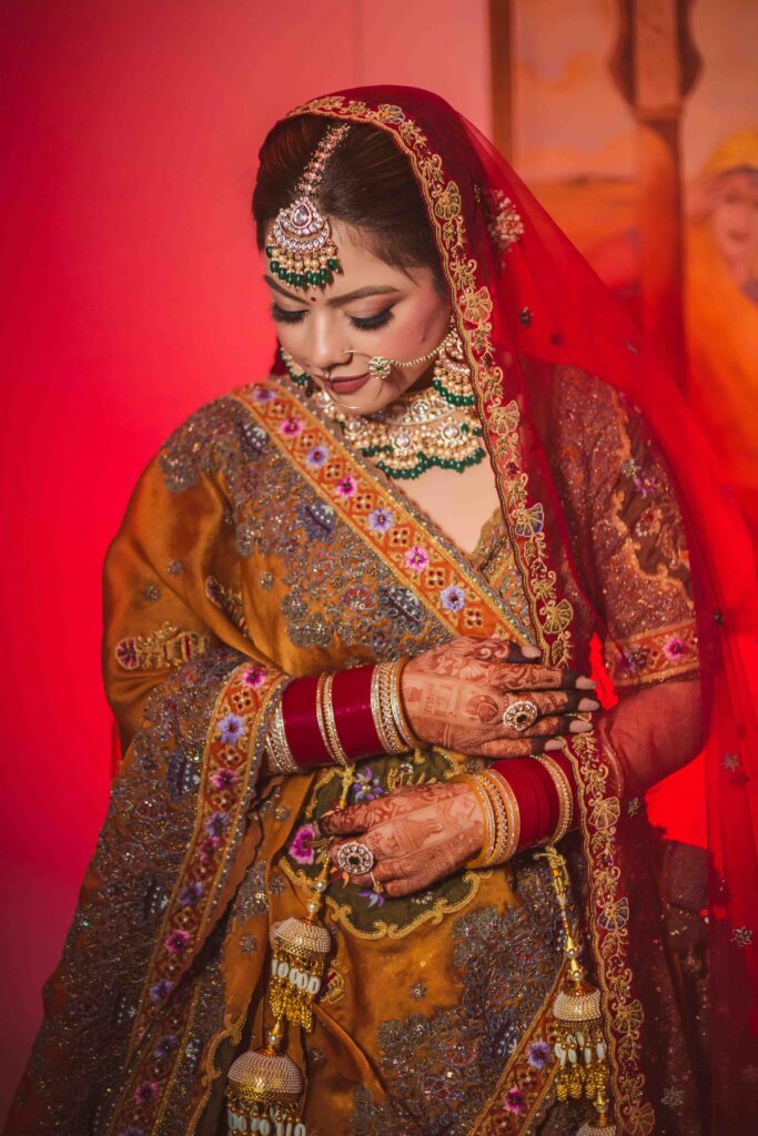 Bride in a serene wedding portrait by the best photographer in Ujjain | Ujjain