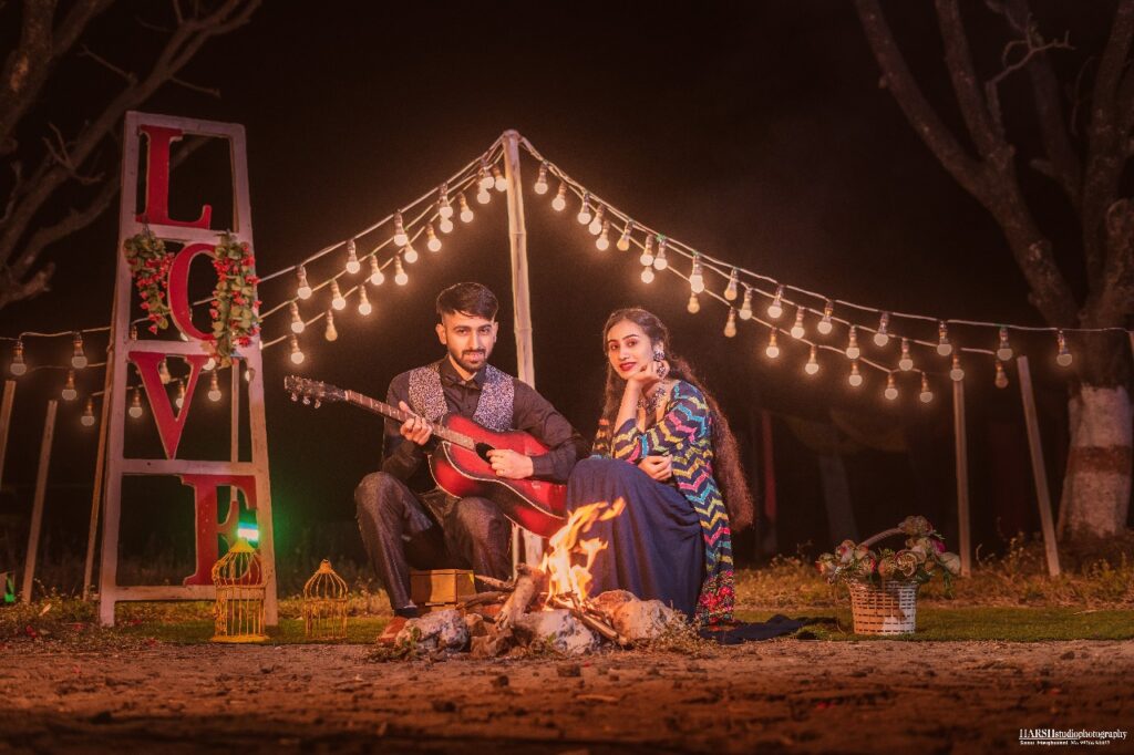 Elegant couple shoot at Film City Indore by top photographer Harsh Studio Photography