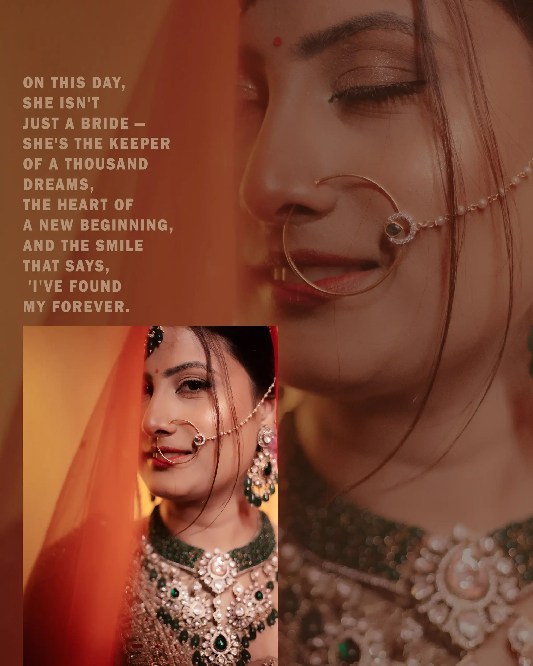 Royal bridal portrait by professional photographer in Indore