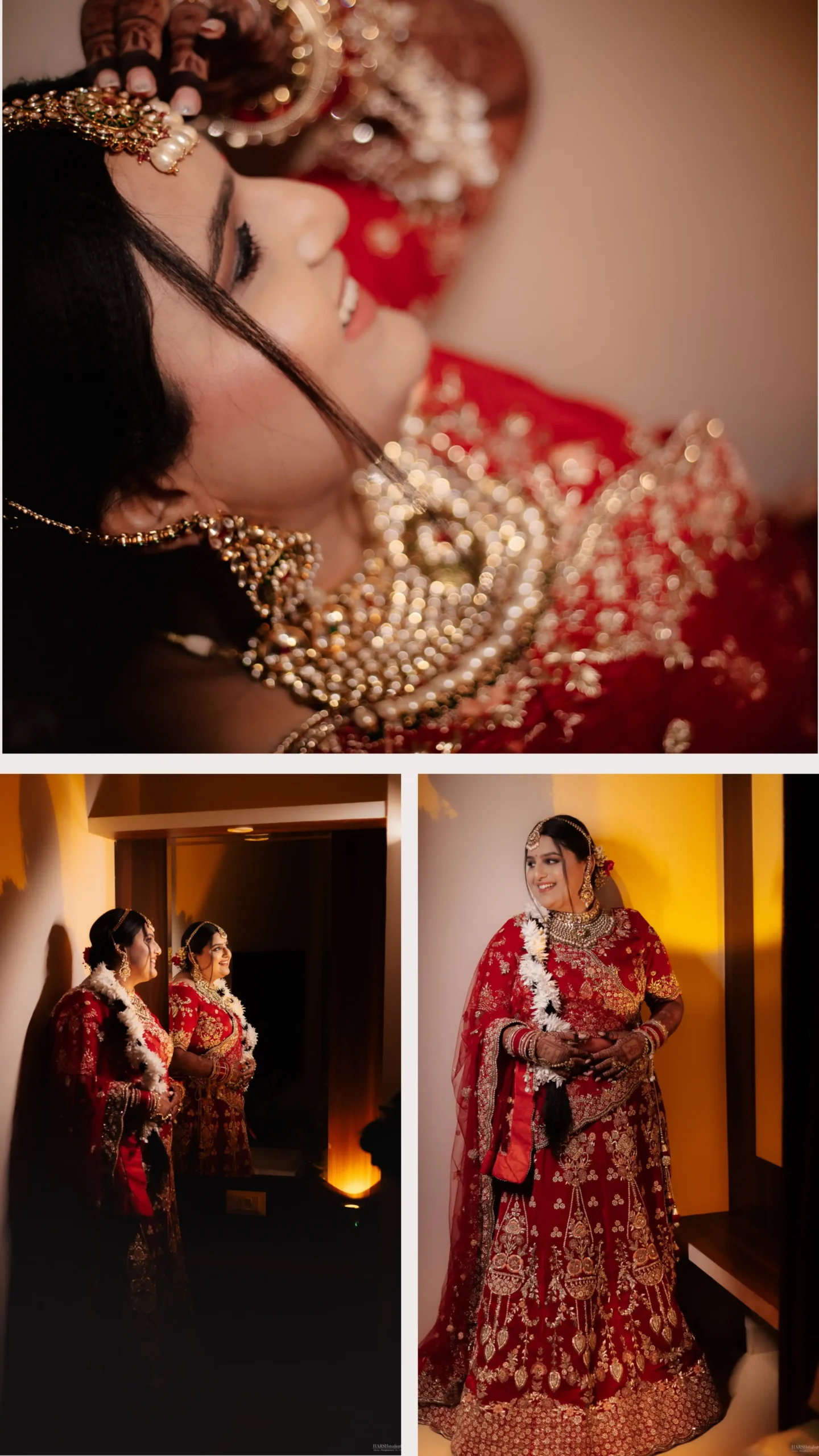 Indian bride in traditional lehenga photographed by luxury wedding photographer in Indore